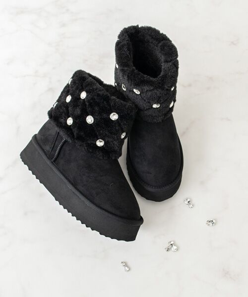 Bridget Birkin / ブリジットバーキン ブーツ（ショート丈） | 【BRIDGET BIRKIN】キルティングビジュームートンブーツ | 詳細9