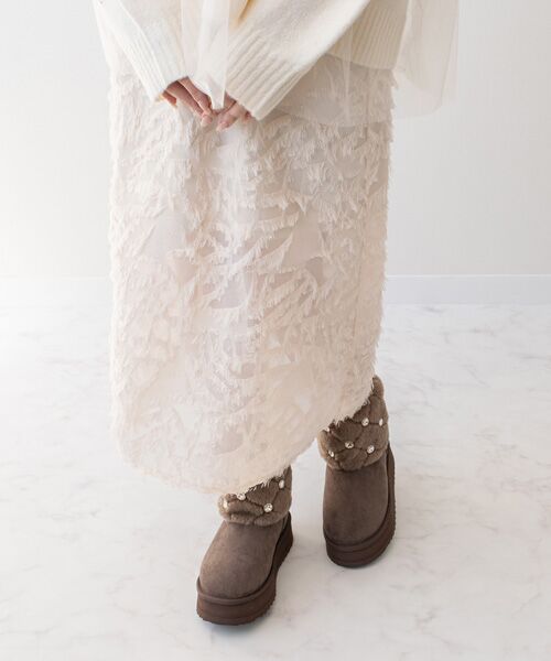 Bridget Birkin / ブリジットバーキン ブーツ（ショート丈） | 【BRIDGET BIRKIN】キルティングビジュームートンブーツ | 詳細24