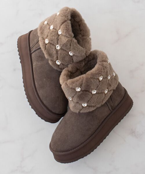 Bridget Birkin / ブリジットバーキン ブーツ（ショート丈） | 【BRIDGET BIRKIN】キルティングビジュームートンブーツ | 詳細26