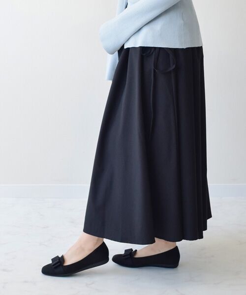 Bridget Birkin/ブリジットバーキン 【BRIDGET BIRKIN】グログランリボンレインオペラシューズ ブラックスウェード 23.5