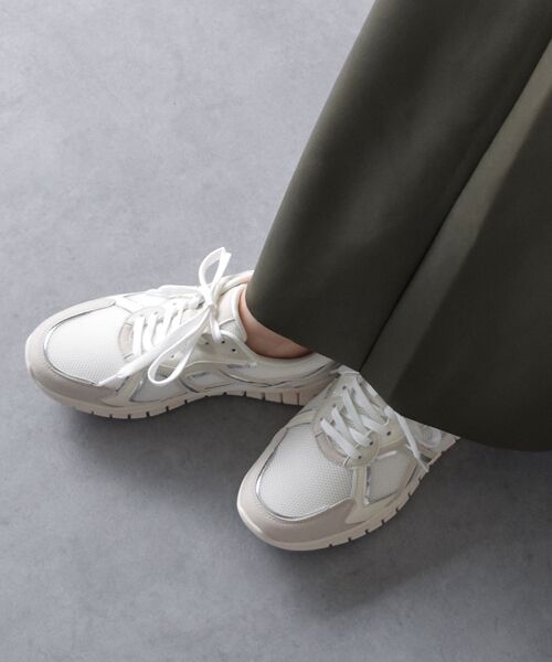 Bridget Birkin/ブリジットバーキン 【PARADIS COULEUR】異素材コンビレースアップスニーカー ホワイトコンビ 23