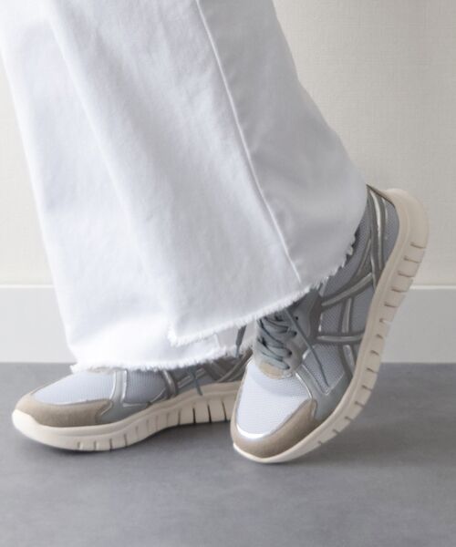 Bridget Birkin/ブリジットバーキン 【PARADIS COULEUR】異素材コンビレースアップスニーカー グレーコンビ 22.5