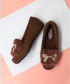 Bridget Birkin / ブリジットバーキン フラットシューズ | 【Bridget Birkin】キラキラリボンムートンシューズ