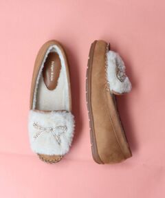 Bridget Birkin / ブリジットバーキン フラットシューズ | 【Bridget Birkin】キラキラリボンムートンシューズ