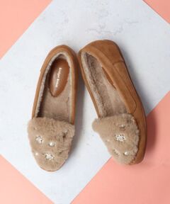 Bridget Birkin / ブリジットバーキン フラットシューズ | 【Bridget Birkin】ランダムビジュームートンシューズ