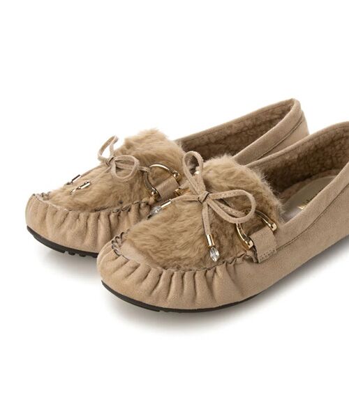 Bridget Birkin / ブリジットバーキン フラットシューズ | 【Bridget Birkin】フェイクファーリボンモカシン | 詳細1