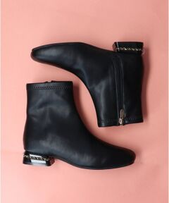 Bridget Birkin / ブリジットバーキン ブーツ（ショート丈） | 【Bridget Birkin】パールチェーンヒールストレッチショートブーツ