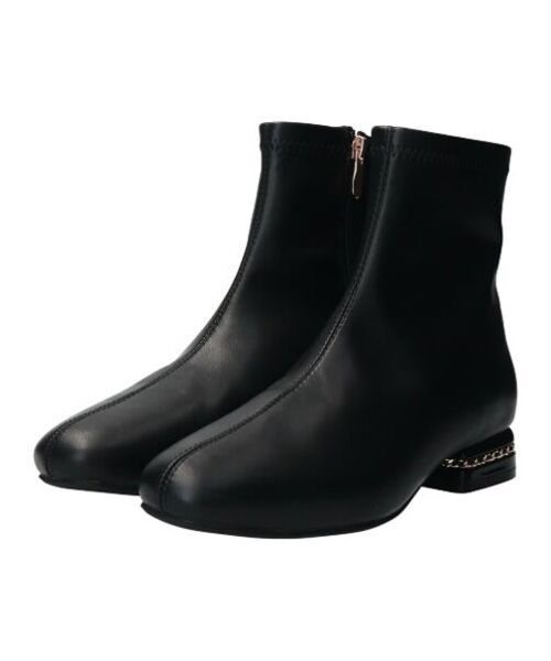 Bridget Birkin / ブリジットバーキン ブーツ（ショート丈） | 【Bridget Birkin】パールチェーンヒールストレッチショートブーツ | 詳細1