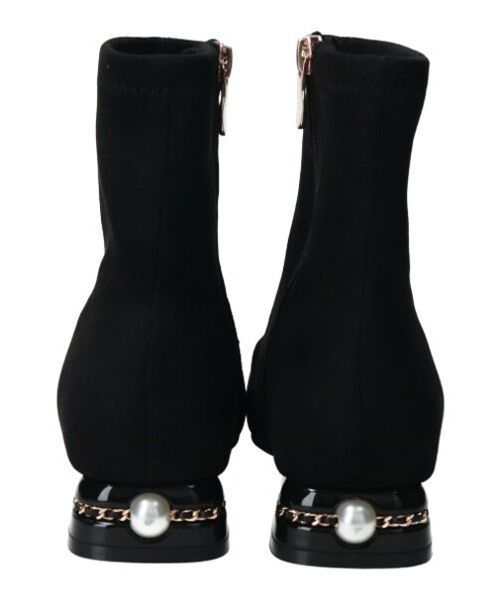 Bridget Birkin / ブリジットバーキン ブーツ（ショート丈） | 【Bridget Birkin】パールチェーンヒールストレッチショートブーツ | 詳細6