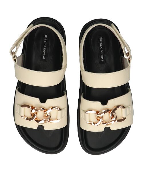 Bridget Birkin / ブリジットバーキン サンダル | 【PARADIS COULEUR】メタルチェーン厚底フットベッドサンダル | 詳細10