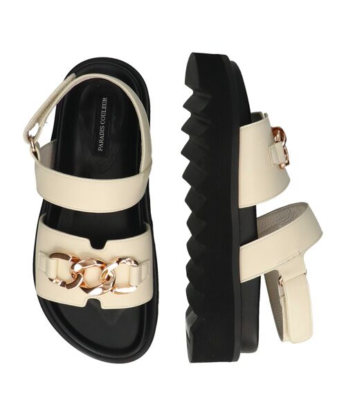 Bridget Birkin / ブリジットバーキン サンダル | 【PARADIS COULEUR】メタルチェーン厚底フットベッドサンダル | 詳細12