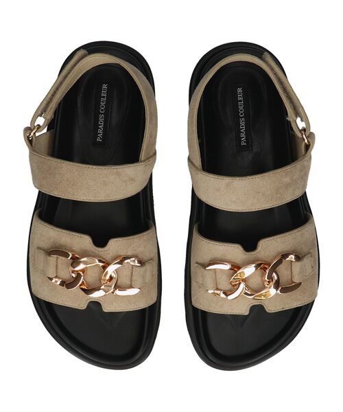 Bridget Birkin / ブリジットバーキン サンダル | 【PARADIS COULEUR】メタルチェーン厚底フットベッドサンダル | 詳細16