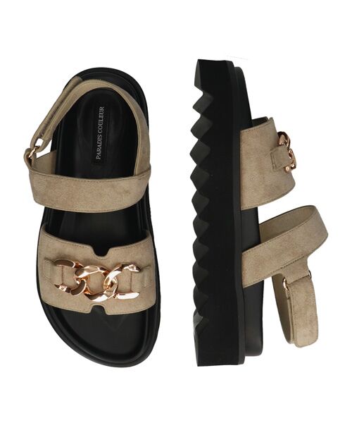 Bridget Birkin / ブリジットバーキン サンダル | 【PARADIS COULEUR】メタルチェーン厚底フットベッドサンダル | 詳細17