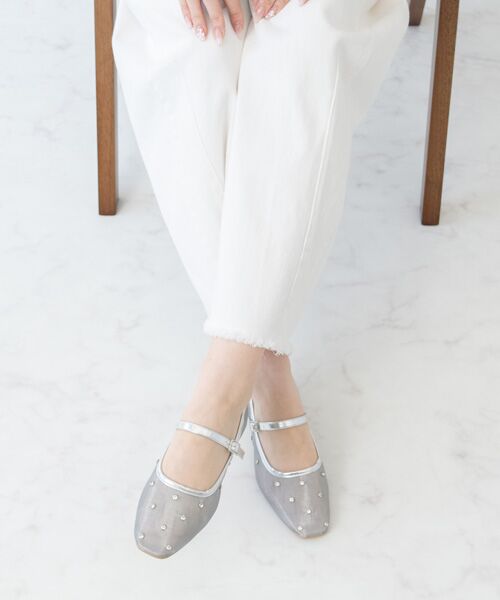 Bridget Birkin / ブリジットバーキン フラットシューズ | 【Bridget Birkin】ドットビジューチュールフラットシューズ | 詳細20