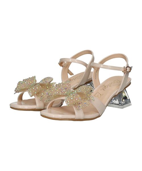 Bridget Birkin / ブリジットバーキン サンダル | 【Bridget Birkin】ジュエリーチュールリボンサンダル（アイボリーエナメル）