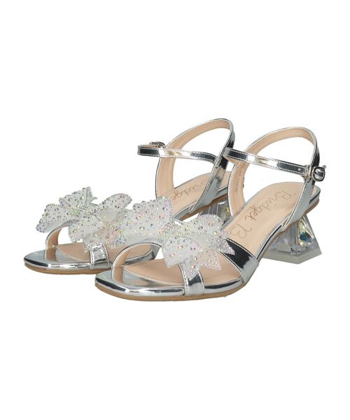 Bridget Birkin / ブリジットバーキン サンダル | 【Bridget Birkin】ジュエリーチュールリボンサンダル（シルバー）