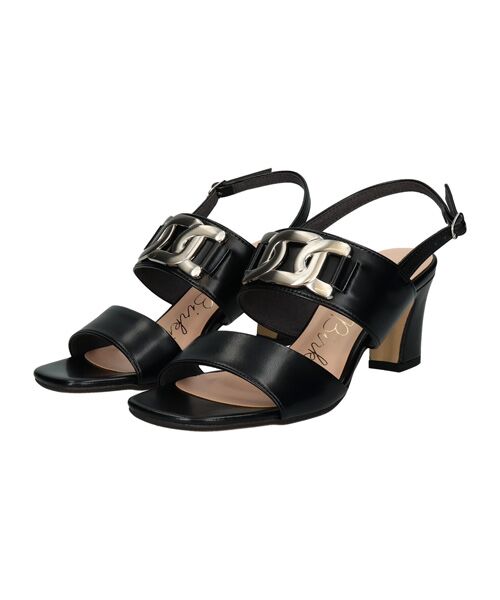 Bridget Birkin / ブリジットバーキン サンダル | 【Bridget Birkin】チェーンモチーフパーツサンダル（ブラック）