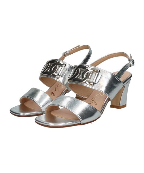 Bridget Birkin / ブリジットバーキン サンダル | 【Bridget Birkin】チェーンモチーフパーツサンダル（シルバー）