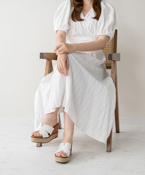 Bridget Birkin / ブリジットバーキン サンダル | 【Bridget Birkin】サイドカットウェッジミュールサンダル | 詳細17