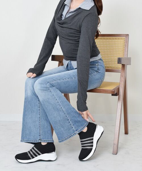 Bridget Birkin / ブリジットバーキン スニーカー | 【Bridget Birkin】ビジューニットヒールアップスニーカー | 詳細9