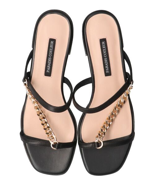 Bridget Birkin / ブリジットバーキン サンダル | 【PARADIS COULEUR】スクエアトウチェーンストラップサンダル | 詳細5