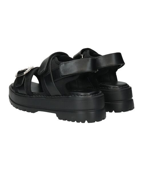 Bridget Birkin / ブリジットバーキン サンダル | 【PARADIS COULEUR】ビジューバックルベルクロスポーツサンダル | 詳細3