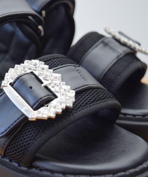 Bridget Birkin / ブリジットバーキン サンダル | 【PARADIS COULEUR】ビジューバックルベルクロスポーツサンダル | 詳細8