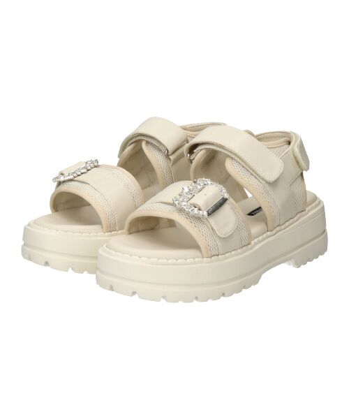 Bridget Birkin / ブリジットバーキン サンダル | 【PARADIS COULEUR】ビジューバックルベルクロスポーツサンダル | 詳細10