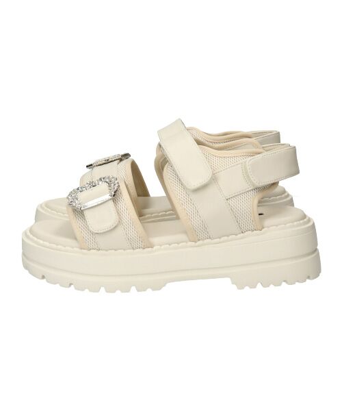 Bridget Birkin / ブリジットバーキン サンダル | 【PARADIS COULEUR】ビジューバックルベルクロスポーツサンダル | 詳細11