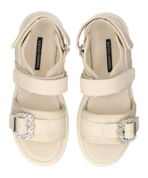 Bridget Birkin / ブリジットバーキン サンダル | 【PARADIS COULEUR】ビジューバックルベルクロスポーツサンダル | 詳細14