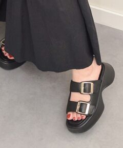 Bridget Birkin / ブリジットバーキン サンダル | 【PARADIS COULEUR】ダブルバックル厚底ミュールサンダル