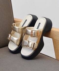 Bridget Birkin / ブリジットバーキン サンダル | 【PARADIS COULEUR】ダブルバックル厚底ミュールサンダル