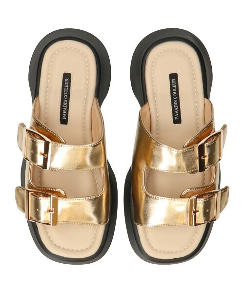 Bridget Birkin / ブリジットバーキン サンダル | 【PARADIS COULEUR】ダブルバックル厚底ミュールサンダル | 詳細14