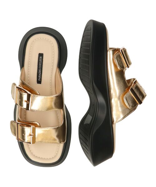 Bridget Birkin / ブリジットバーキン サンダル | 【PARADIS COULEUR】ダブルバックル厚底ミュールサンダル | 詳細16