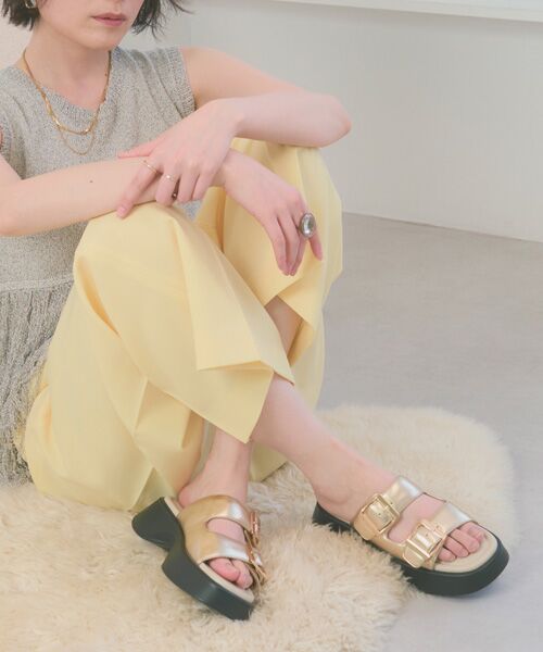 Bridget Birkin / ブリジットバーキン サンダル | 【PARADIS COULEUR】ダブルバックル厚底ミュールサンダル | 詳細18