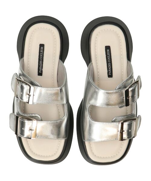 Bridget Birkin / ブリジットバーキン サンダル | 【PARADIS COULEUR】ダブルバックル厚底ミュールサンダル | 詳細24