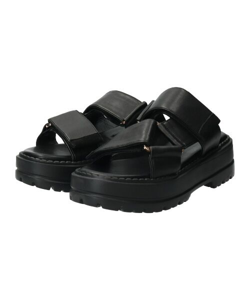 Bridget Birkin / ブリジットバーキン サンダル | 【PARADIS COULEUR】ワイドベルクロ厚底ミュールサンダル | 詳細1