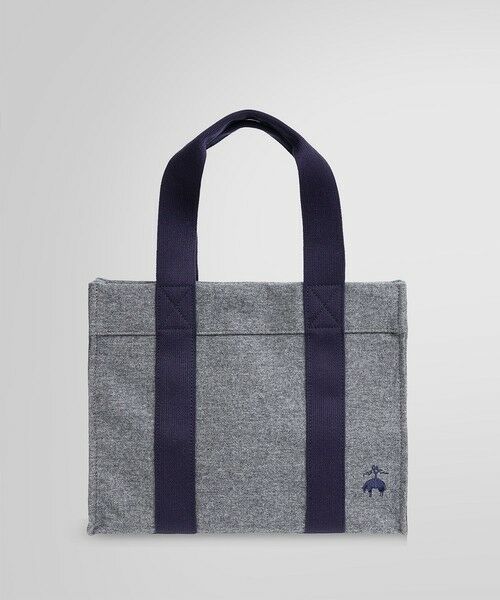 Brooks Brothers/ブルックス ブラザーズ ウール/ナイロン GF バイカラー トートバッグ グレー ONE SIZE Brooks Brothers/ブルックス ブラザーズ ウール/ナイロン GF バイカラー トートバッグ グレー ONE SIZE