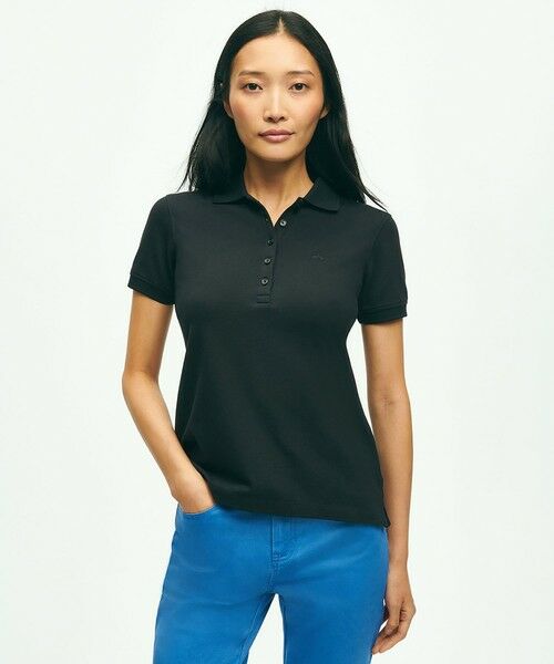 Brooks Brothers / ブルックス ブラザーズ ポロシャツ | GF スーピマコットン ストレッチピケ ポロシャツ(ブラック)