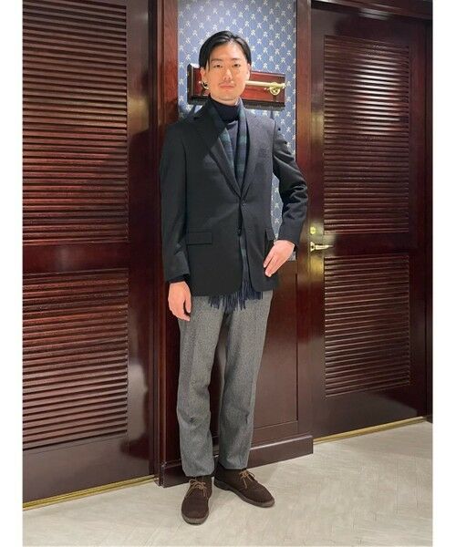 Brooks Brothers / ブルックス ブラザーズ マフラー・ショール・スヌード・ストール | カシミヤ ソリッド/ブラックウォッチ ダブルフェイス マフラー | 詳細3