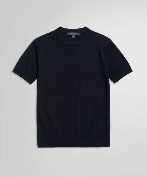 Brooks Brothers/ブルックス ブラザーズ ショートスリーブ メリノウール クルーネックセーター ネイビー S Brooks Brothers/ブルックス ブラザーズ ショートスリーブ メリノウール クルーネックセーター ネイビー S
