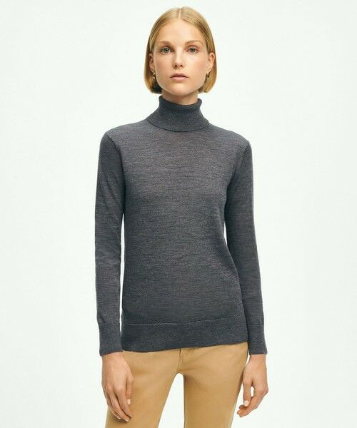 Brooks Brothers/ブルックス ブラザーズ メリノウール タートルネックセーター ヘザーグレー XS Brooks Brothers/ブルックス ブラザーズ メリノウール タートルネックセーター ヘザーグレー XS