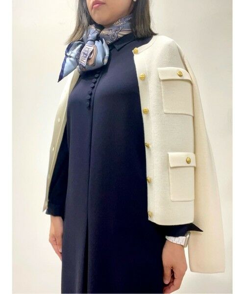 Brooks Brothers / ブルックス ブラザーズ カーディガン・ボレロ | ロングスリーブ ミラノリブ ゴールドボタン ノーカラーニットジャケット | 詳細3