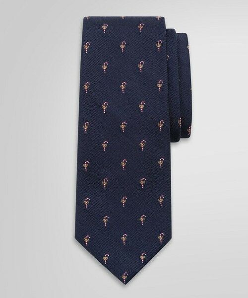 Brooks Brothers/ブルックス ブラザーズ ウール/シルク キャンディケイン ジャカードタイ ネイビー ONE SIZE Brooks Brothers/ブルックス ブラザーズ ウール/シルク キャンディケイン ジャカードタイ ネイビー ONE SIZE