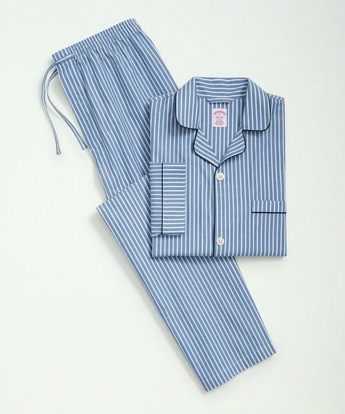 Brooks Brothers/ブルックス ブラザーズ コットン ベンガルストライプ パジャマ ブルー M Brooks Brothers/ブルックス ブラザーズ コットン ベンガルストライプ パジャマ ブルー M
