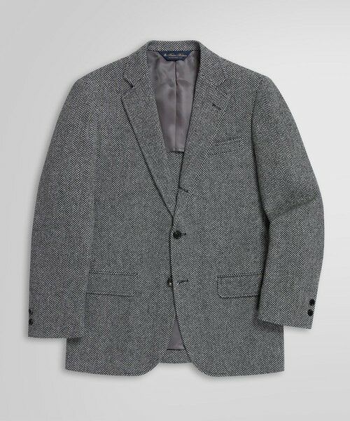 Brooks Brothers/ブルックス ブラザーズ ウール ツイード ヘリンボーンストライプ 段返り3釦コンフォートサックジャケット Traditional グレー 39SHT Brooks Brothers/ブルックス ブラザーズ ウール ツイード ヘリンボーンストライプ 段返り3釦コンフォートサックジャケット Traditional グレー 39SHT