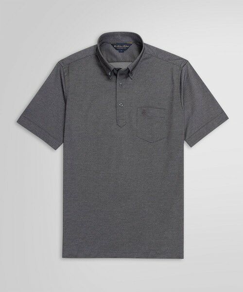 Brooks Brothers/ブルックス ブラザーズ コットン/ポリエステルピケ ソリッド ポロシャツ withポケット グレー M Brooks Brothers/ブルックス ブラザーズ コットン/ポリエステルピケ ソリッド ポロシャツ withポケット グレー M