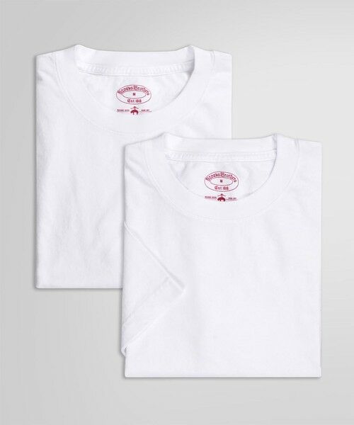 Brooks Brothers/ブルックス ブラザーズ コットン 2パック クルーネック Tシャツ Made in USA ホワイト M Brooks Brothers/ブルックス ブラザーズ コットン 2パック クルーネック Tシャツ Made in USA ホワイト M