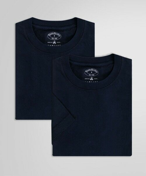 Brooks Brothers/ブルックス ブラザーズ コットン 2パック クルーネック Tシャツ Made in USA ネイビー L Brooks Brothers/ブルックス ブラザーズ コットン 2パック クルーネック Tシャツ Made in USA ネイビー L