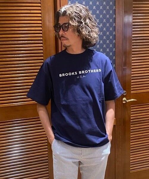 Brooks Brothers/ブルックス ブラザーズ ◆オンラインストア限定◆LOGO Series コットン ロゴプリント クルーネック Tシャツ ネイビー S Brooks Brothers/ブルックス ブラザーズ ◆オンラインストア限定◆LOGO Series コットン ロゴプリント クルーネック Tシャツ ネイビー S